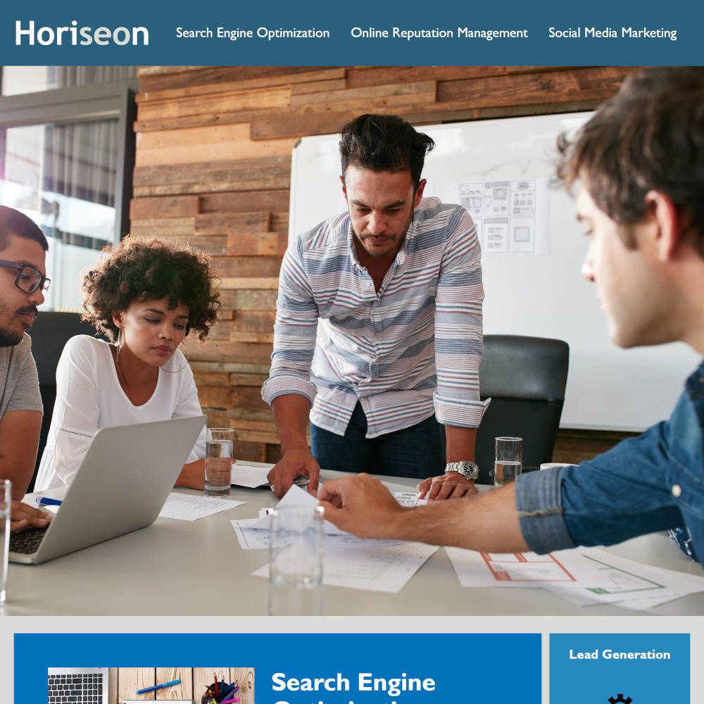 Screenshot of my HoriSEOn refactor project website